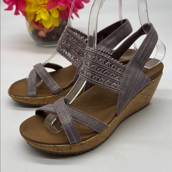 Skechers Shoes - Skechers Lavendar Light Purple  Wedge Sandals with Slingback Design Size 6